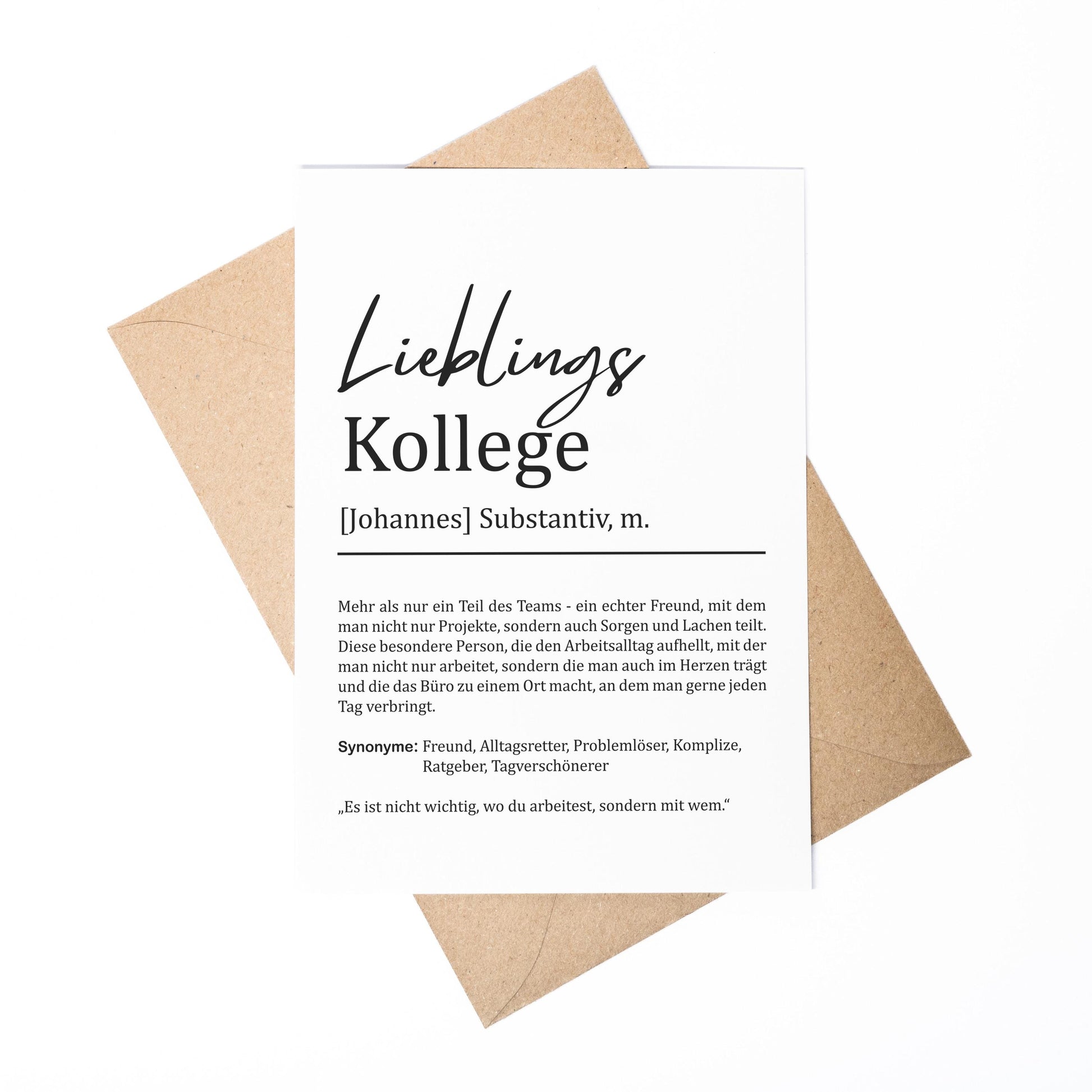 Lieblingskollegin Definition Karte personalisierbar mit Namen Beruf Postkarte Kollegin Geschenk Geburtstag Kollegin Postkarte Definition