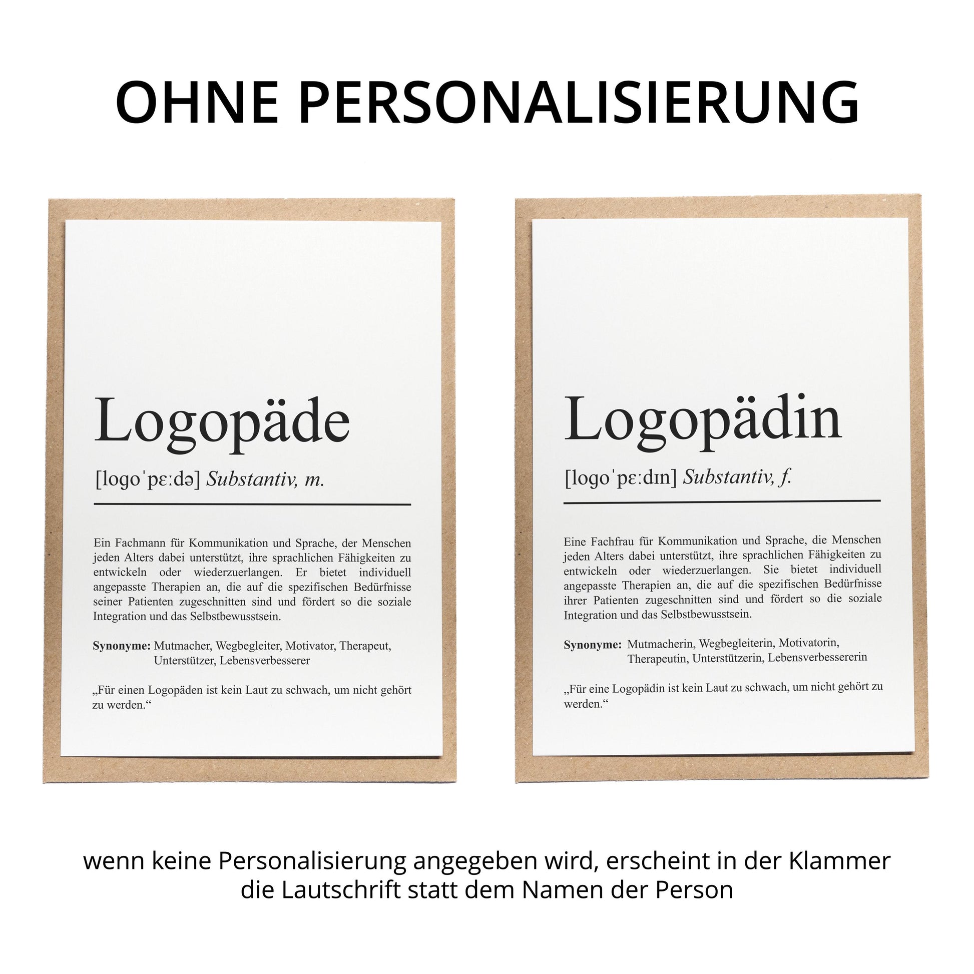 Logopäde Definition Karte personalisierbar mit Namen Beruf Grußkarte Logopäde Geschenk Geburtstag Logopäde Postkarte Definition