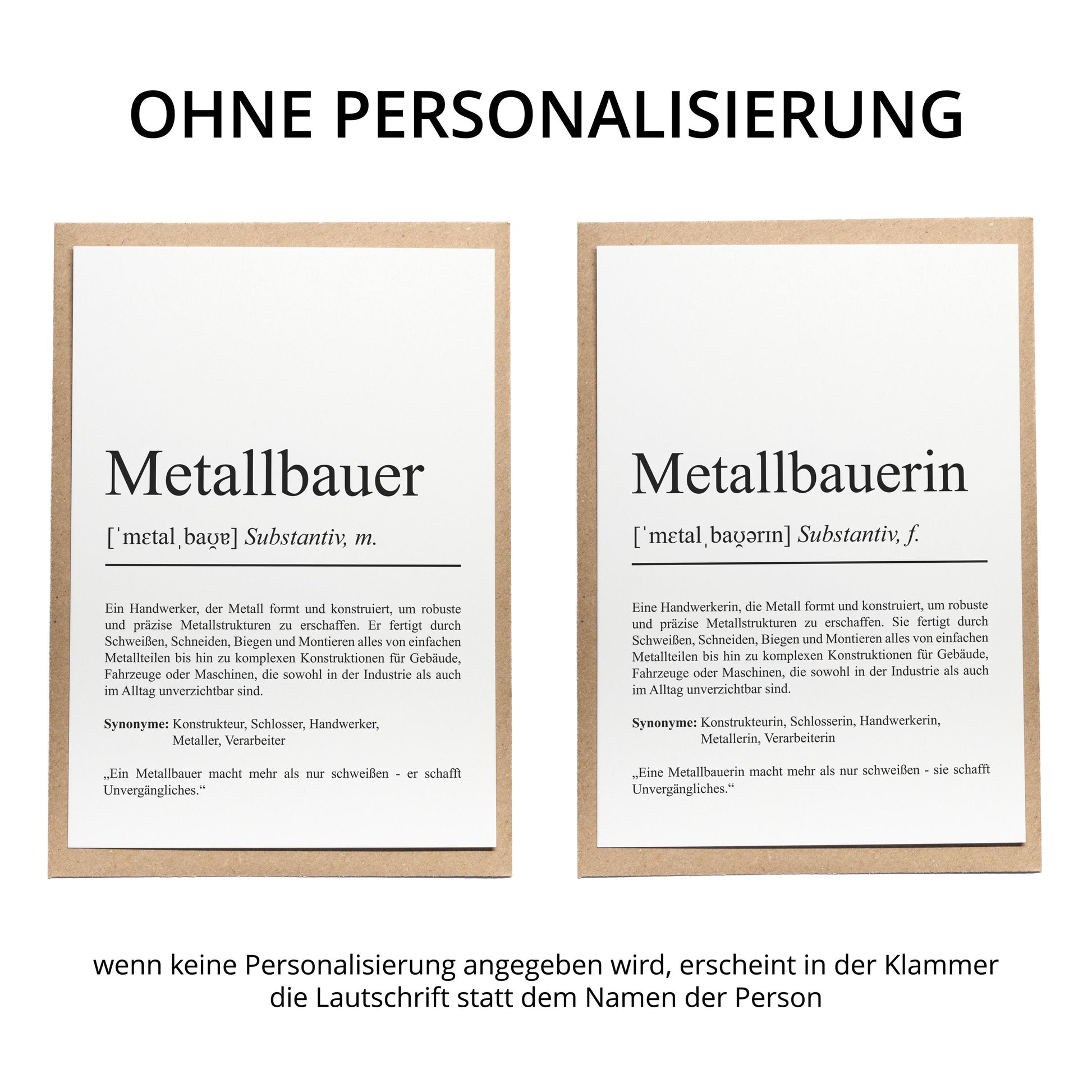 Metallbauerin Definition Karte personalisierbar mit Namen Beruf Grußkarte Metallbauerin Geschenk Geburtstag Metallbauer Postkarte Definition