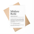 Mittlere Reife Definition Karte personalisierbar mit Namen Abschluss Grußkarte Mittlere Reife Geschenk Geburtstag Mittlere Reife Postkarte