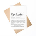 Optikerin Definition A6 Karte personalisierbar mit Namen Beruf Grußkarte Optikerin Geschenk Geburtstag Optikerin Klappkarte Definition