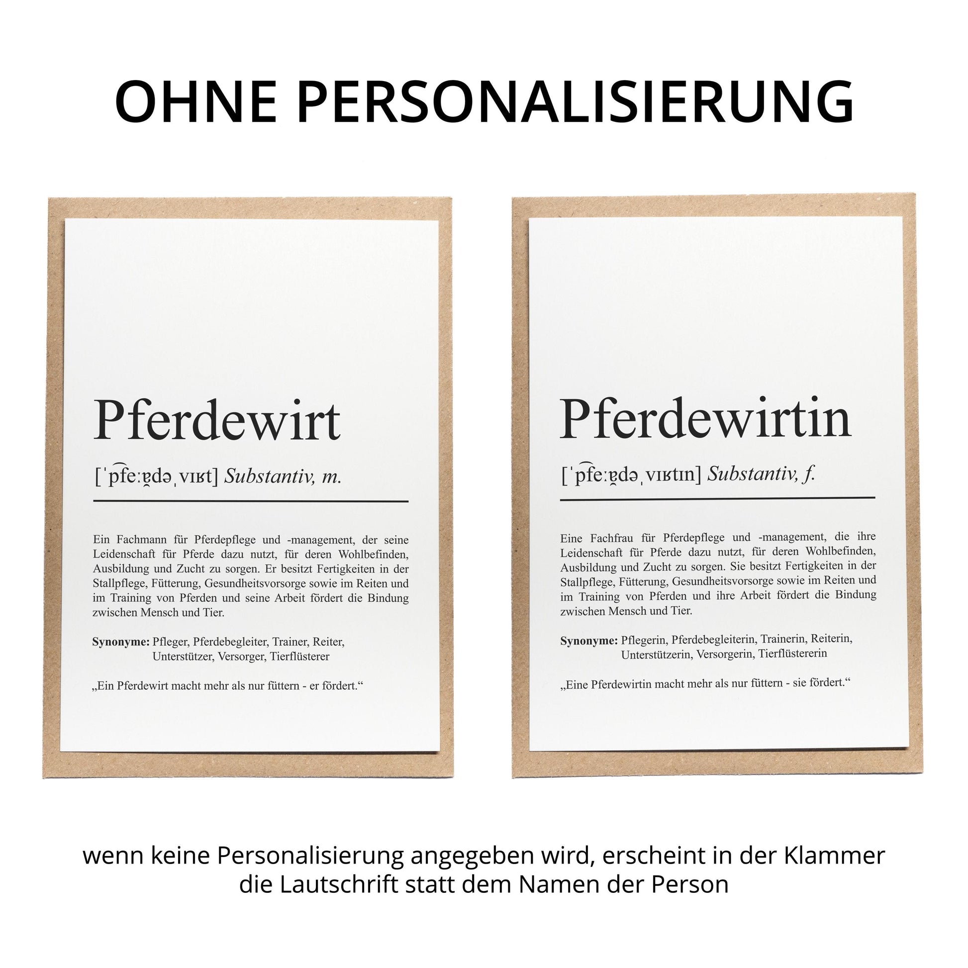 Pferdewirtin Definition Karte personalisierbar mit Namen Beruf Grußkarte Pferdewirtin Geschenk Geburtstag Pferdewirtin Postkarte Definition