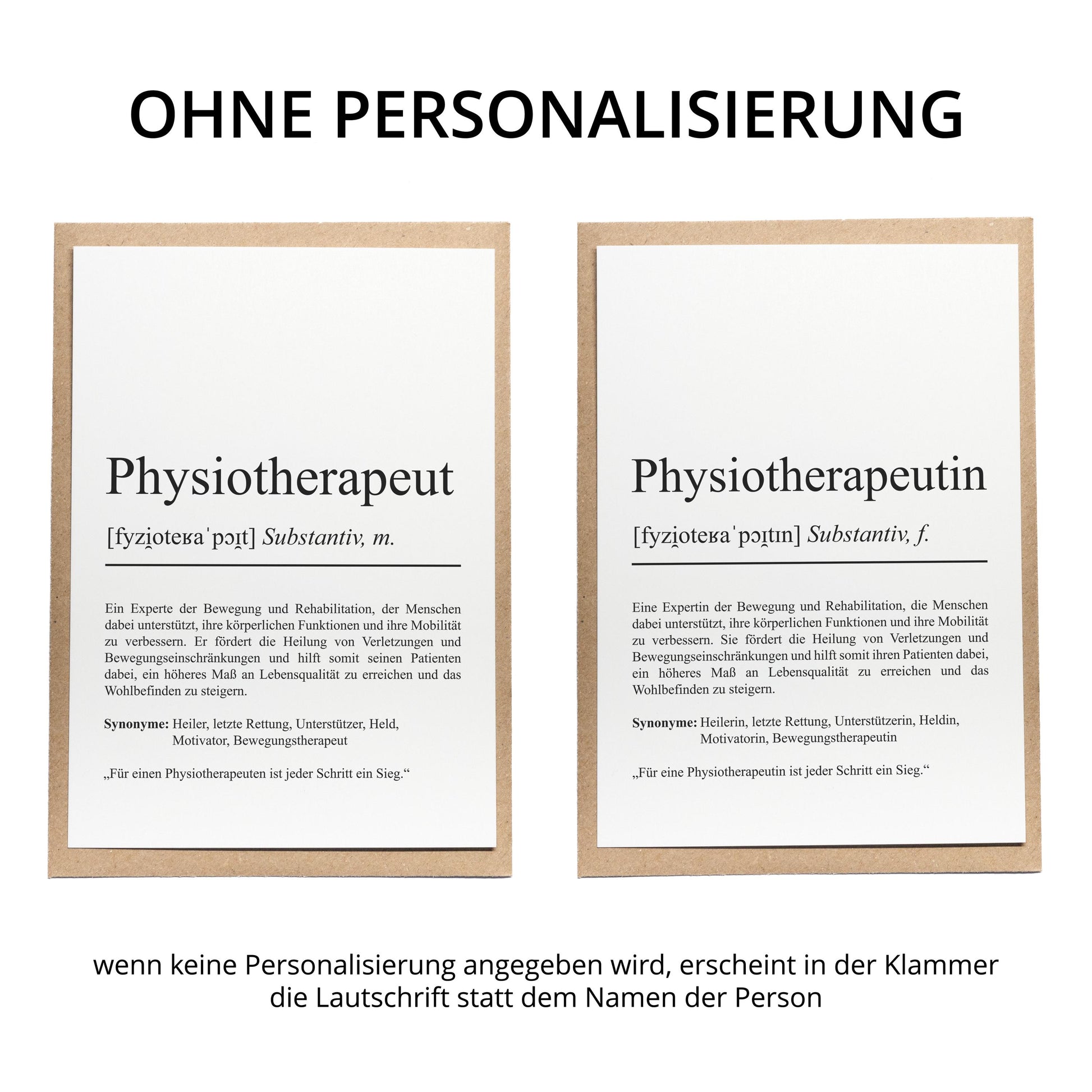 Physiotherapeutin Definition Karte personalisierbar mit Namen Beruf Grußkarte Physiotherapeutin Geschenk Geburtstag Therapeutin Postkarte