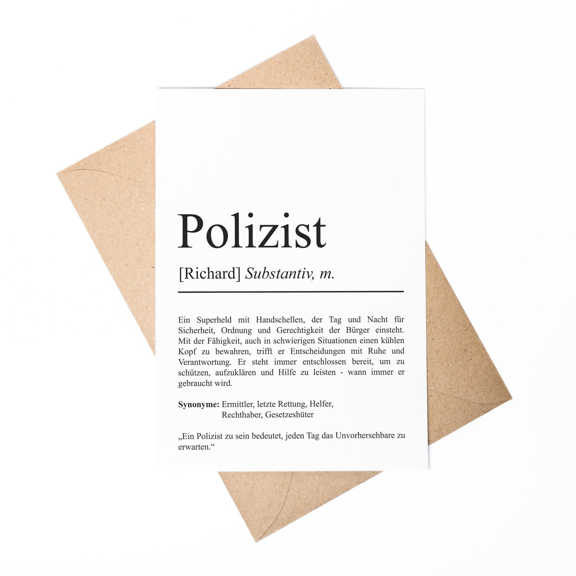 Polizist Definition Karte personalisierbar mit Namen Beruf Grußkarte Polizei Geschenk Geburtstag Polizist Postkarte