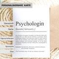 Psychologin Definition Karte personalisierbar mit Namen Beruf Grußkarte Psychologin Geschenk Geburtstag Psychologin Postkarte