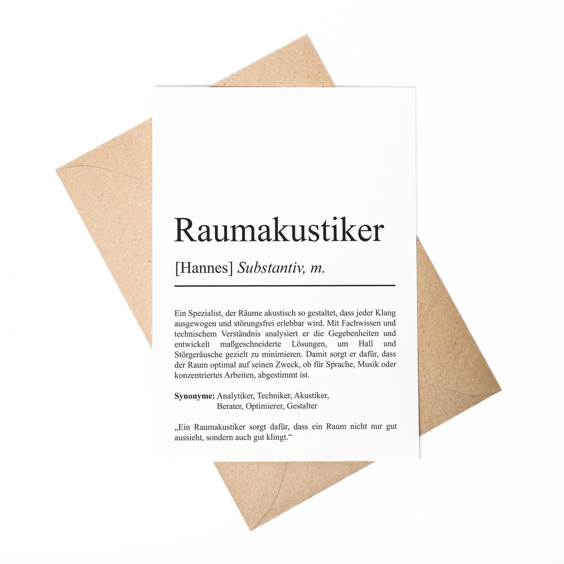 Raumakustiker Definition A6 Karte personalisierbar mit Namen Beruf Grußkarte Akustiker Geschenk Geburtstag Raumakustiker Postkarte