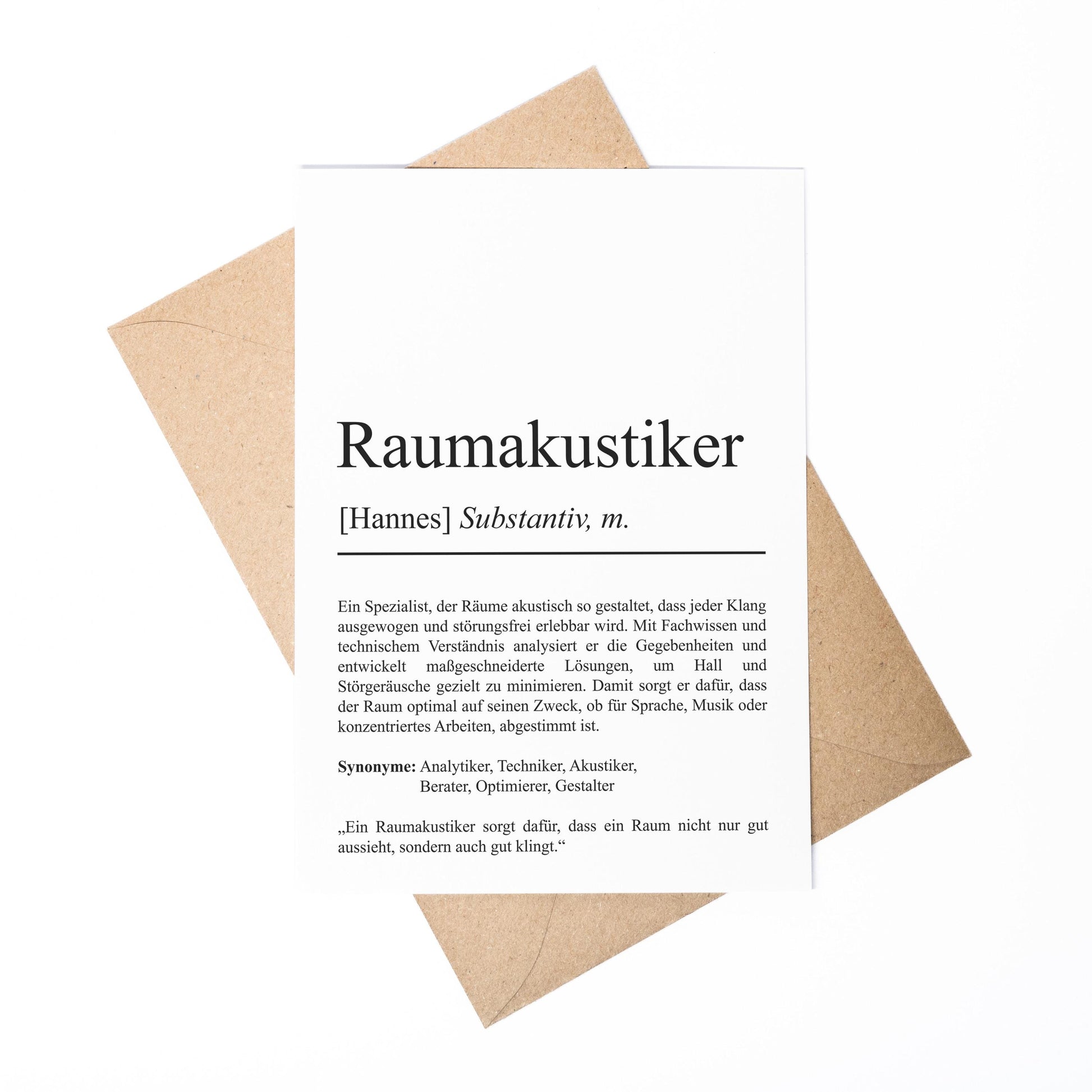 Raumakustiker Definition A6 Karte personalisierbar mit Namen Beruf Grußkarte Akustiker Geschenk Geburtstag Raumakustiker Postkarte