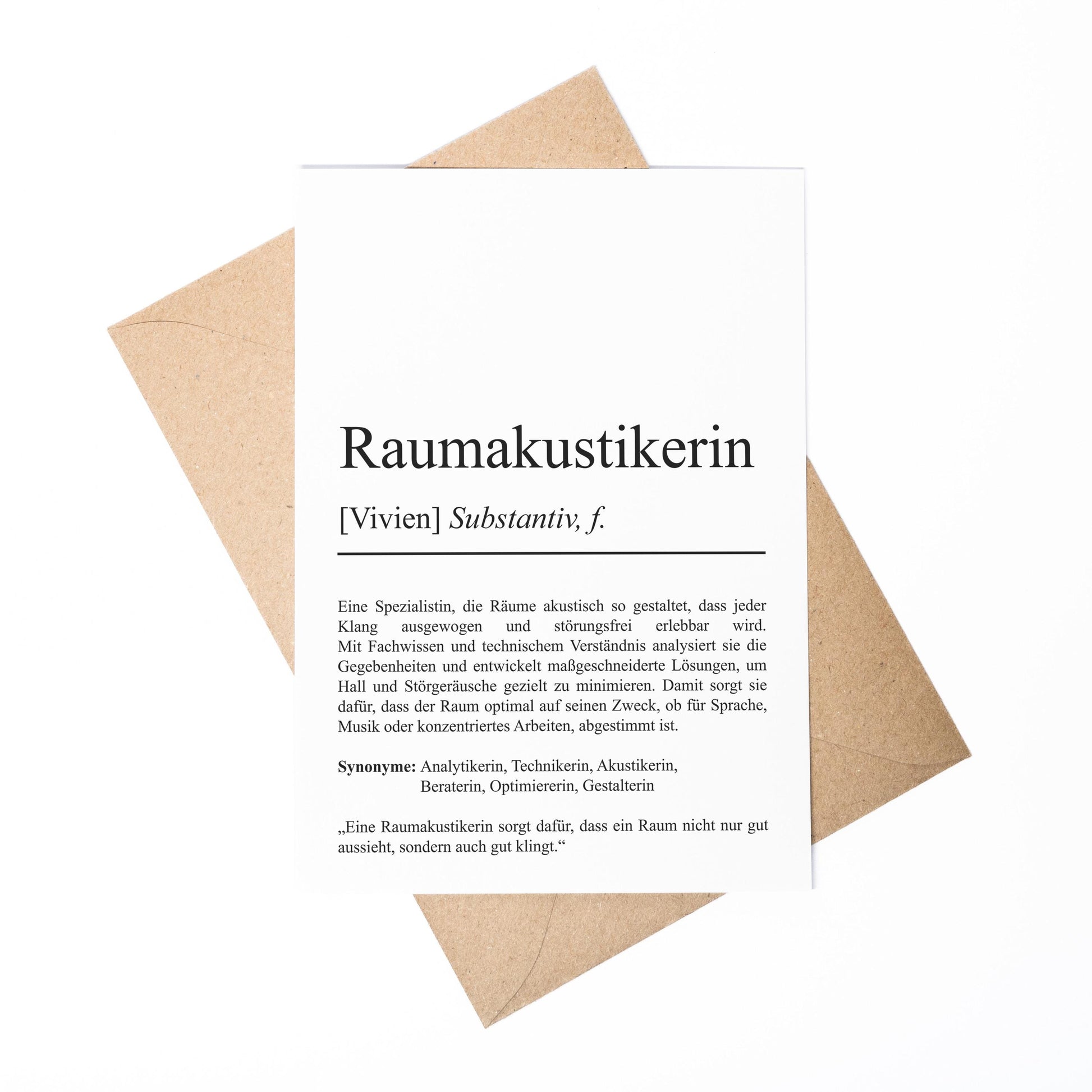 Raumakustikerin Definition A6 Karte personalisierbar mit Namen Beruf Grußkarte Akustikerin Geschenk Geburtstag Raumakustikerin Postkarte