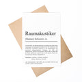 Raumakustikerin Definition A6 Karte personalisierbar mit Namen Beruf Grußkarte Akustikerin Geschenk Geburtstag Raumakustikerin Postkarte