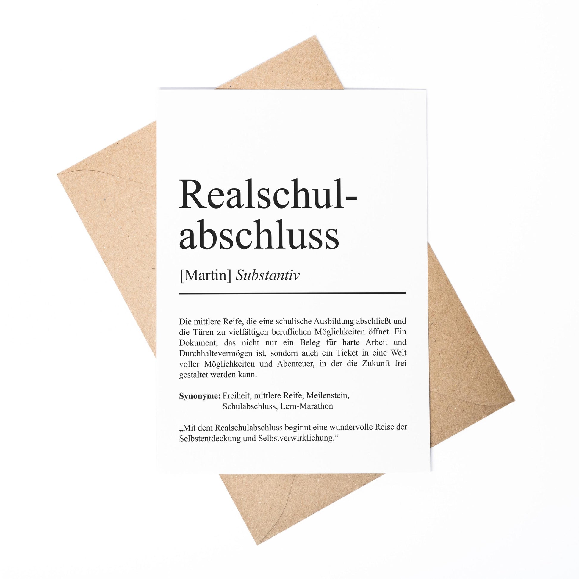 Realschulabschluss Definition Karte personalisierbar mit Namen Abschluss Grußkarte Realschulabschluss Geschenk Geburtstag Postkarte