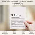 Soldatin Definition Karte personalisierbar mit Namen Beruf Grußkarte Soldatin Geschenk Geburtstag Soldatin Postkarte Definition