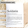 Soldatin Definition Karte personalisierbar mit Namen Beruf Grußkarte Soldatin Geschenk Geburtstag Soldatin Postkarte Definition