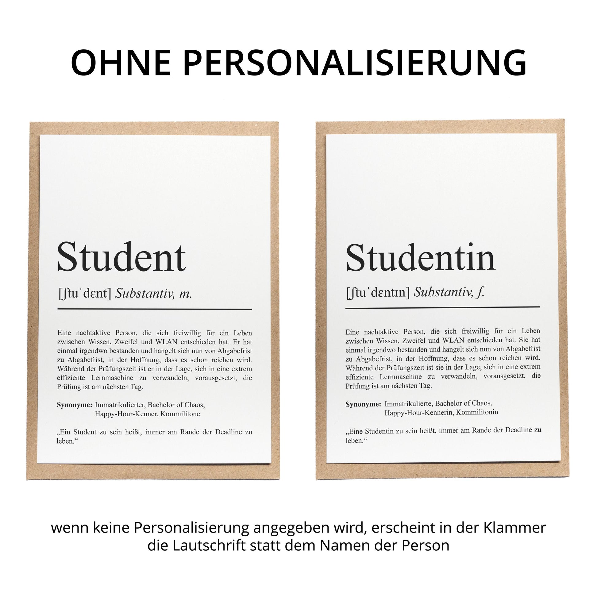 Student Definition Karte personalisierbar mit Namen Beruf Grußkarte Student Geschenk Geburtstag Student Postkarte Definition