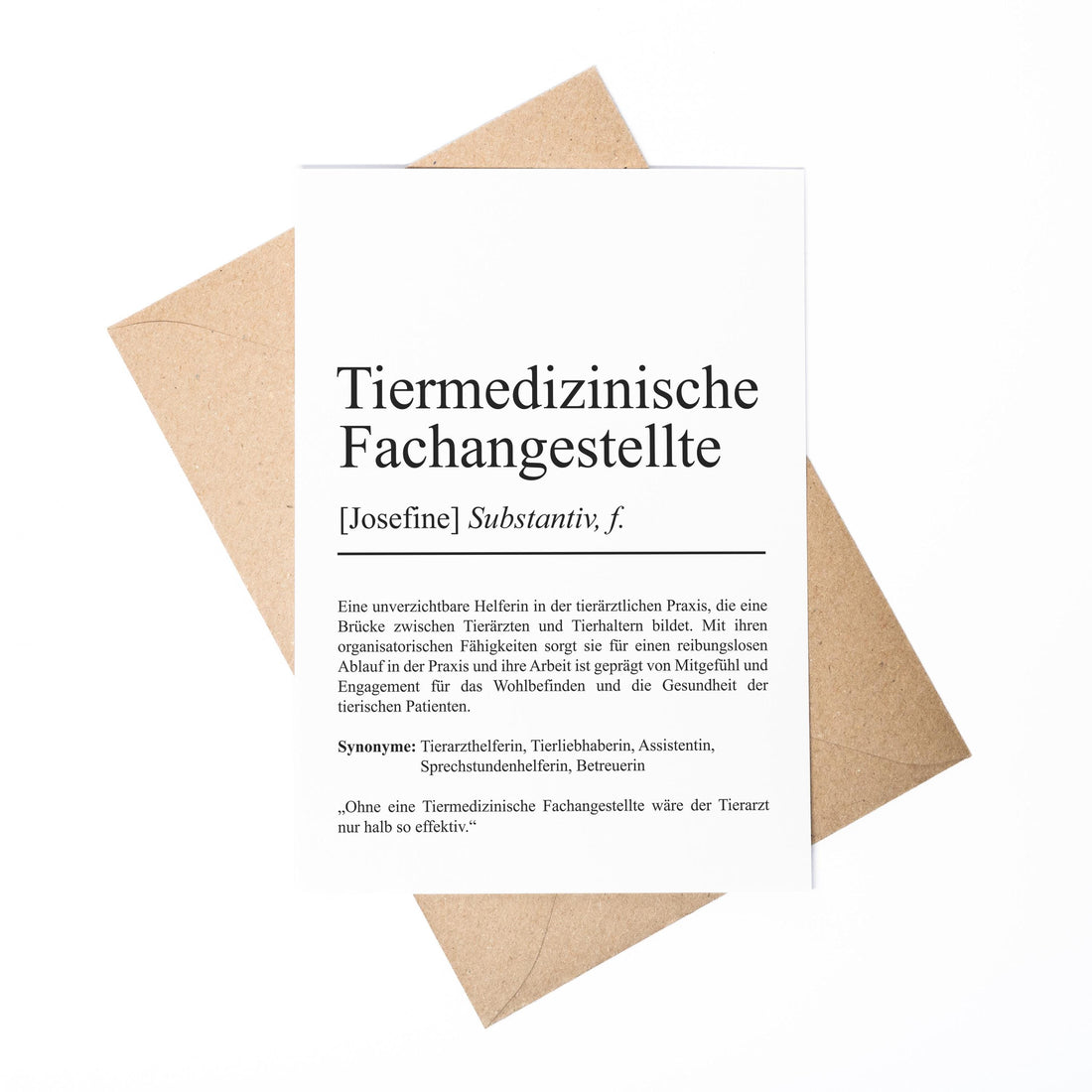 Tiermedizinische Fachangestellte Definition Karte personalisierbar Namen Beruf Postkarte Geschenk Tiermedizinische Fachangestellte Karte