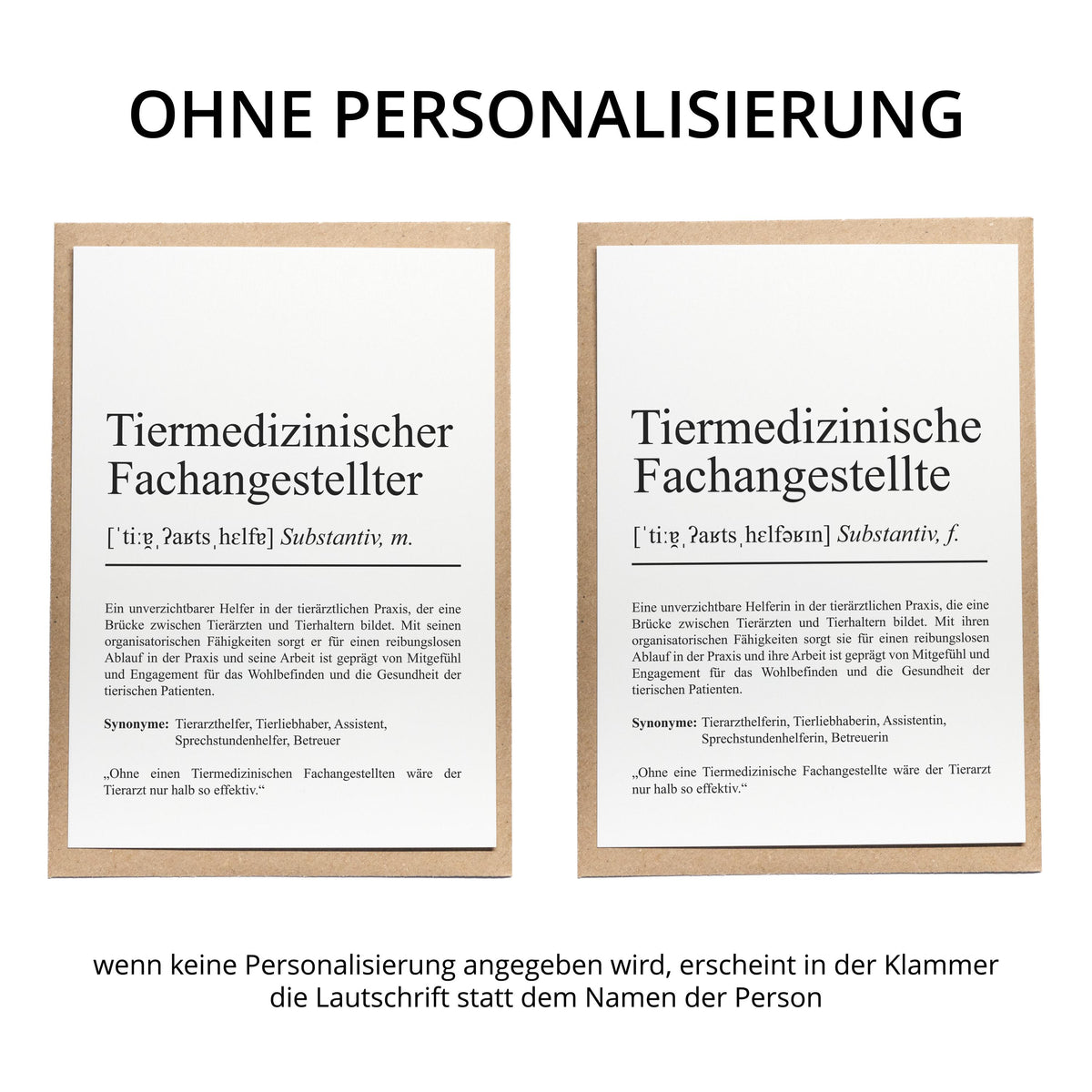 Tiermedizinische Fachangestellte Definition Karte personalisierbar Namen Beruf Postkarte Geschenk Tiermedizinische Fachangestellte Karte