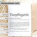 Tierpflegerin Definition Karte personalisierbar mit Namen Beruf Grußkarte Tierpflegerin Geschenk Geburtstag Tierpfleger Postkarte Definition