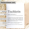 Tischlerin Definition Karte personalisierbar mit Namen Beruf Grußkarte Tischlerin Geschenk Geburtstag Tischlerin Postkarte Definition