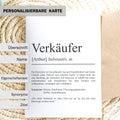 Verkäufer Definition Karte personalisierbar mit Namen Beruf Grußkarte Verkäufer Geschenk Geburtstag Verkäufer Postkarte Definition