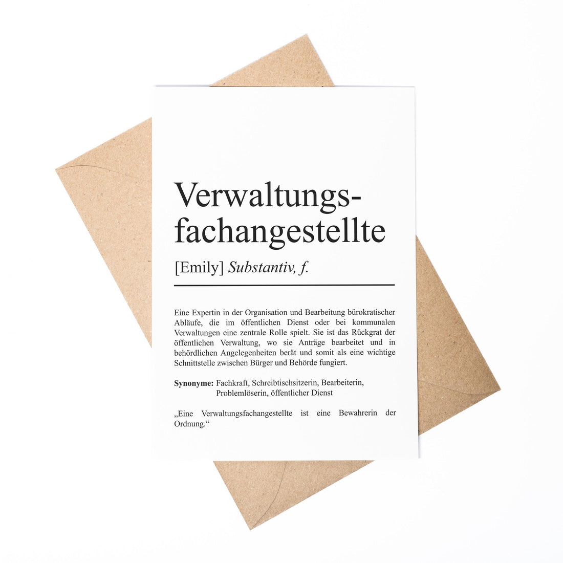 Verwaltungsfachangestellte Definition Karte personalisierbar mit Namen Beruf Postkarte Geschenk Verwaltungsfachangestellte Geburtstag