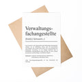 Verwaltungsfachangestellte Definition Karte personalisierbar mit Namen Beruf Postkarte Geschenk Verwaltungsfachangestellte Geburtstag