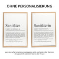 Sanitäter Definition Karte A6 personalisierbar mit Namen Beruf Grußkarte Sanitäter Geschenk Geburtstag Sanitäter Klappkarte Definition