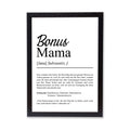 Bonusmama Definition Poster personalisierbar mit Namen Bonusmama Poster Geschenk Geburtstag Bonusmama Poster Definition Adoption Mutter