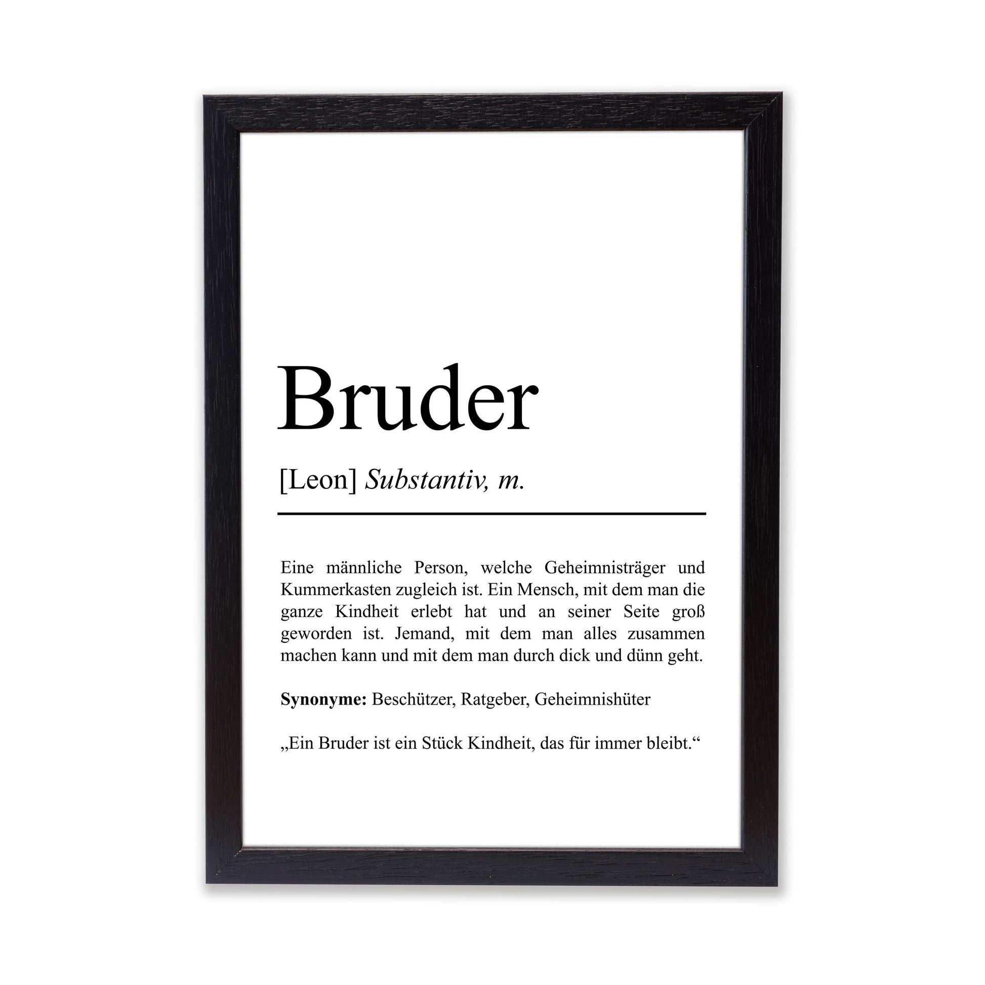 Bruder Definition Poster personalisierbar mit Namen Bruder Poster Geschenk Einzug Geburtstag Geschenk Bruder Poster Familienmitglied