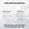 Ehefrau Definition Poster personalisierbar mit Namen Frau Poster Geschenk Einzug Geburtstag Geschenk Frau Hochzeit Geschenk Poster