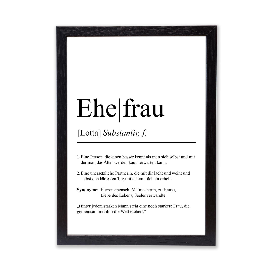 Ehefrau Definition Poster personalisierbar mit Namen Poster Geschenk Ehefrau Einzug Geschenk Ehefrau personalisierbar Poster ungerahmt
