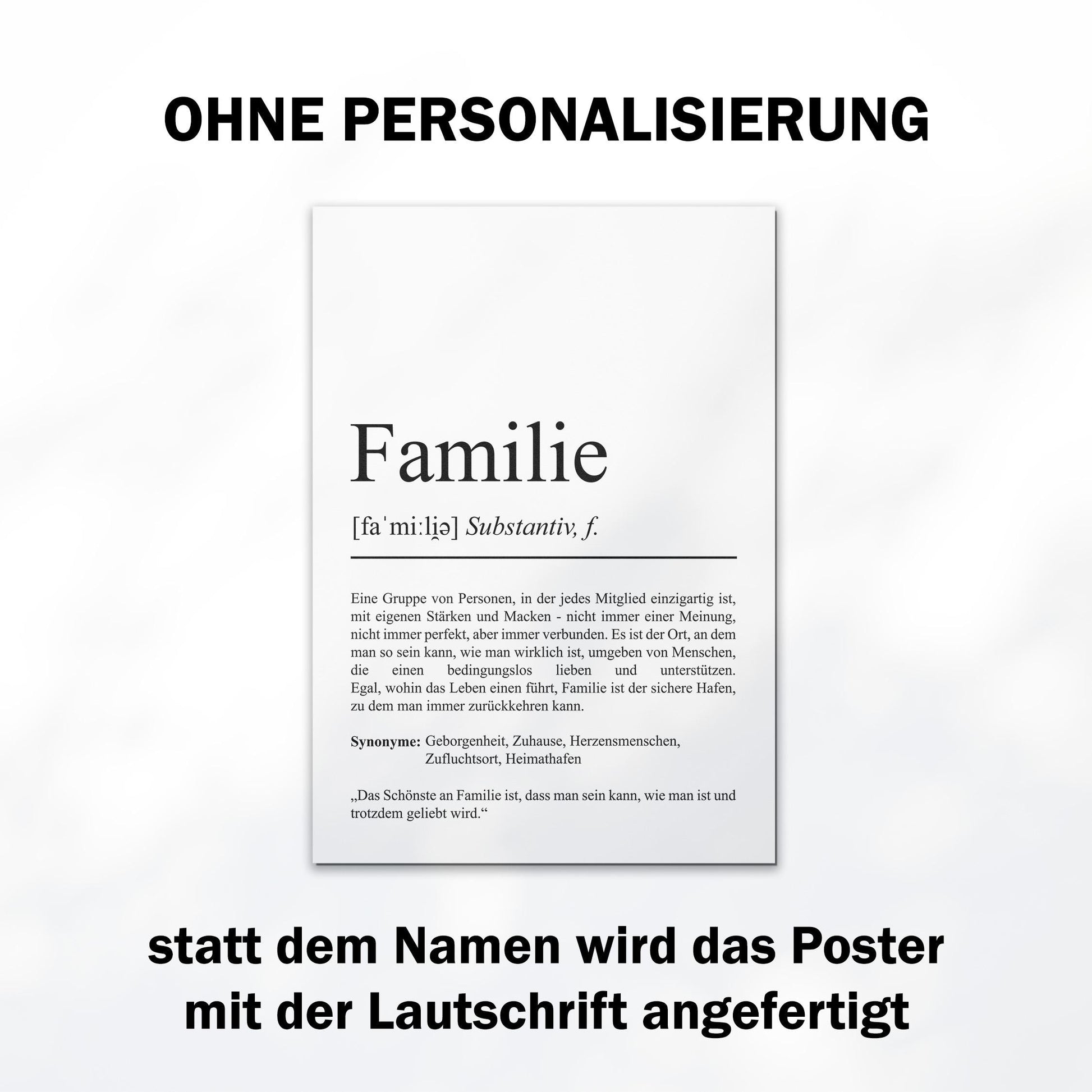 Familie Definition Poster personalisierbar mit Namen Familien Poster Geschenk Einzug Geburtstag Geschenk Familien Poster Zuhause