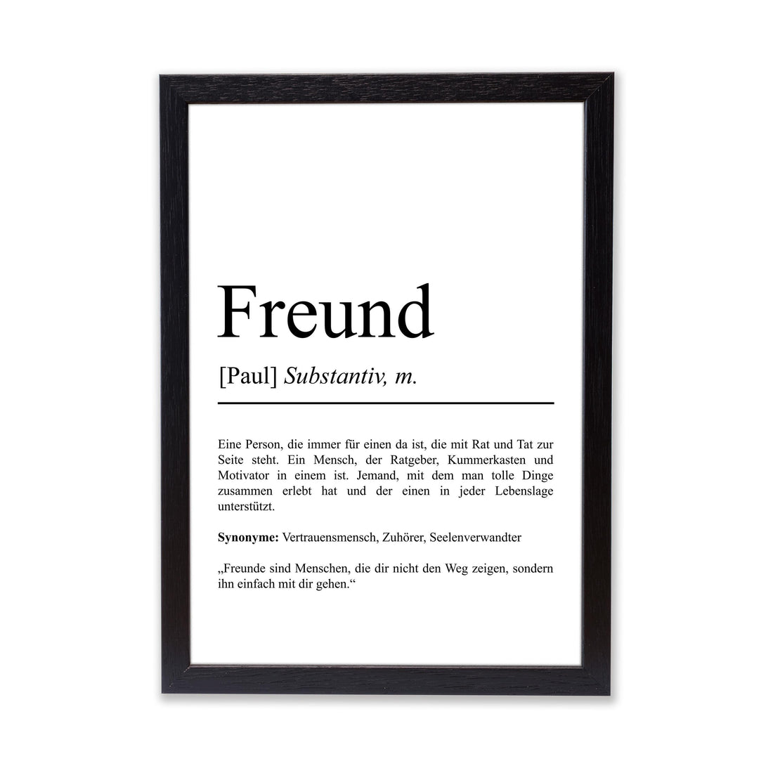 Freund Definition Poster personalisierbar mit Namen Bester Freund Poster Geschenk Einzug Geburtstag Geschenk Freund Poster Jahrestag