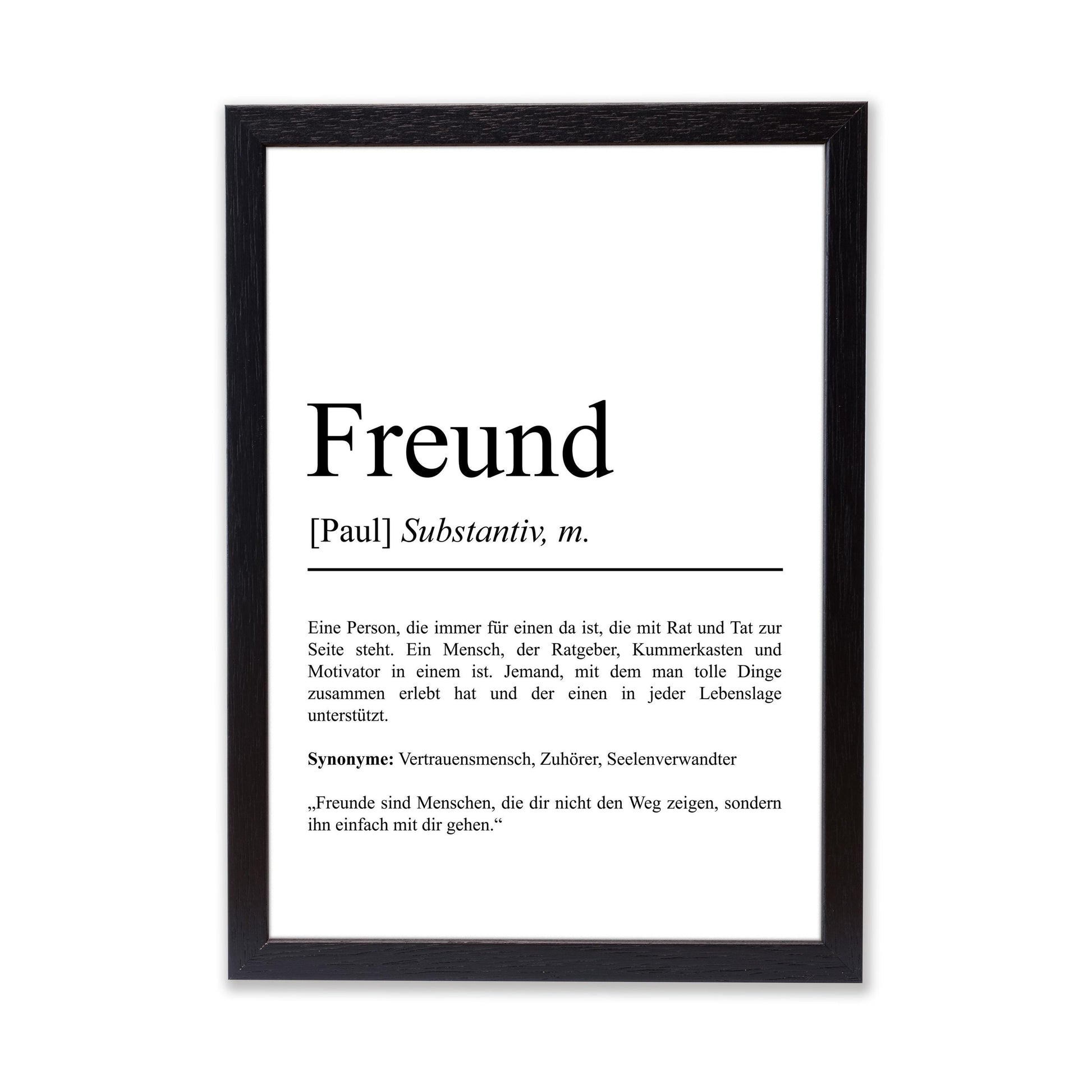 Freund Definition Poster personalisierbar mit Namen Bester Freund Poster Geschenk Einzug Geburtstag Geschenk Freund Poster Jahrestag