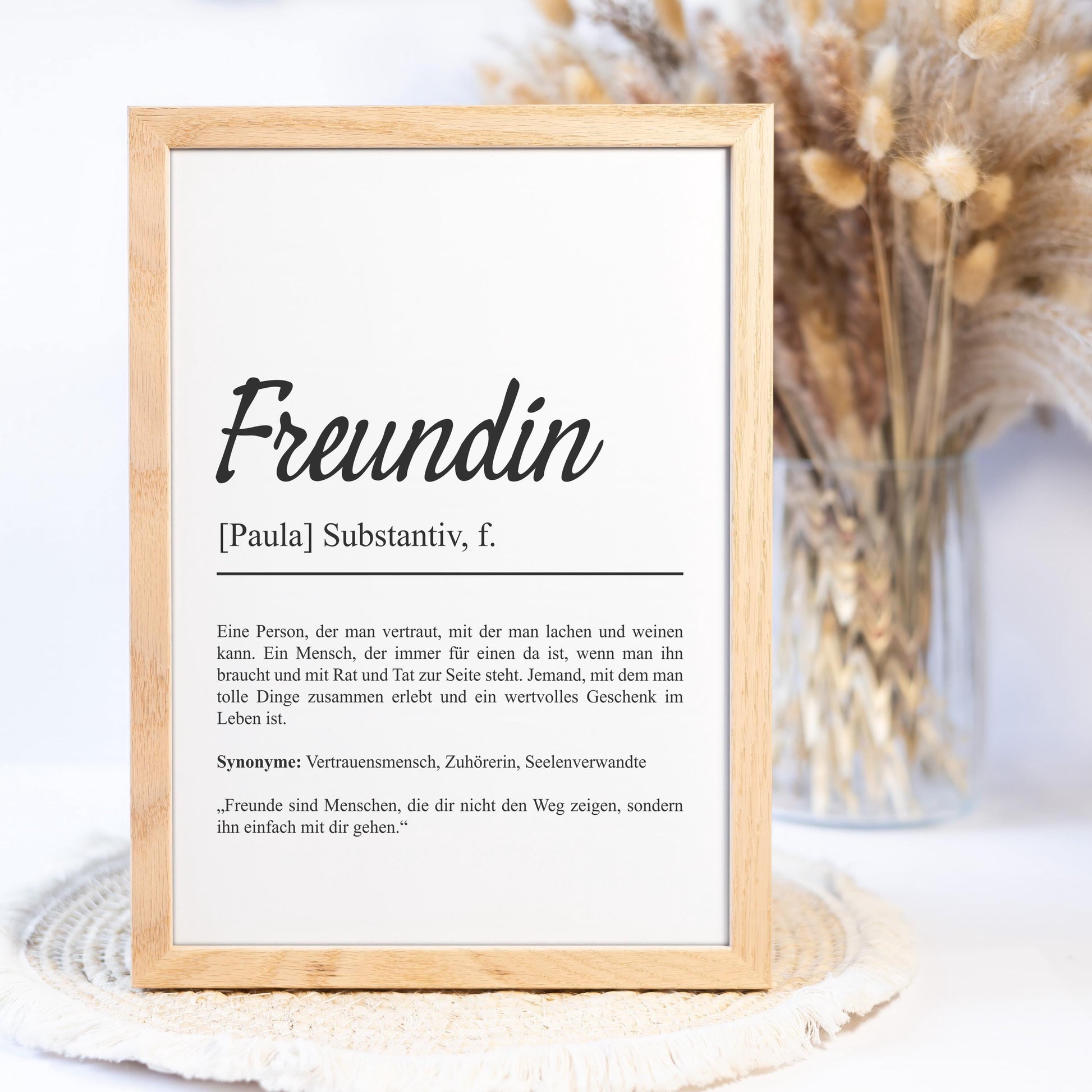 Freundin Definition Poster personalisierbar mit Namen Beste Freundin Poster Geschenk Ostern Geburtstag Geschenk Freundin Poster Jahrestag