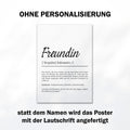 Freundin Definition Poster personalisierbar mit Namen Beste Freundin Poster Geschenk Ostern Geburtstag Geschenk Freundin Poster Jahrestag