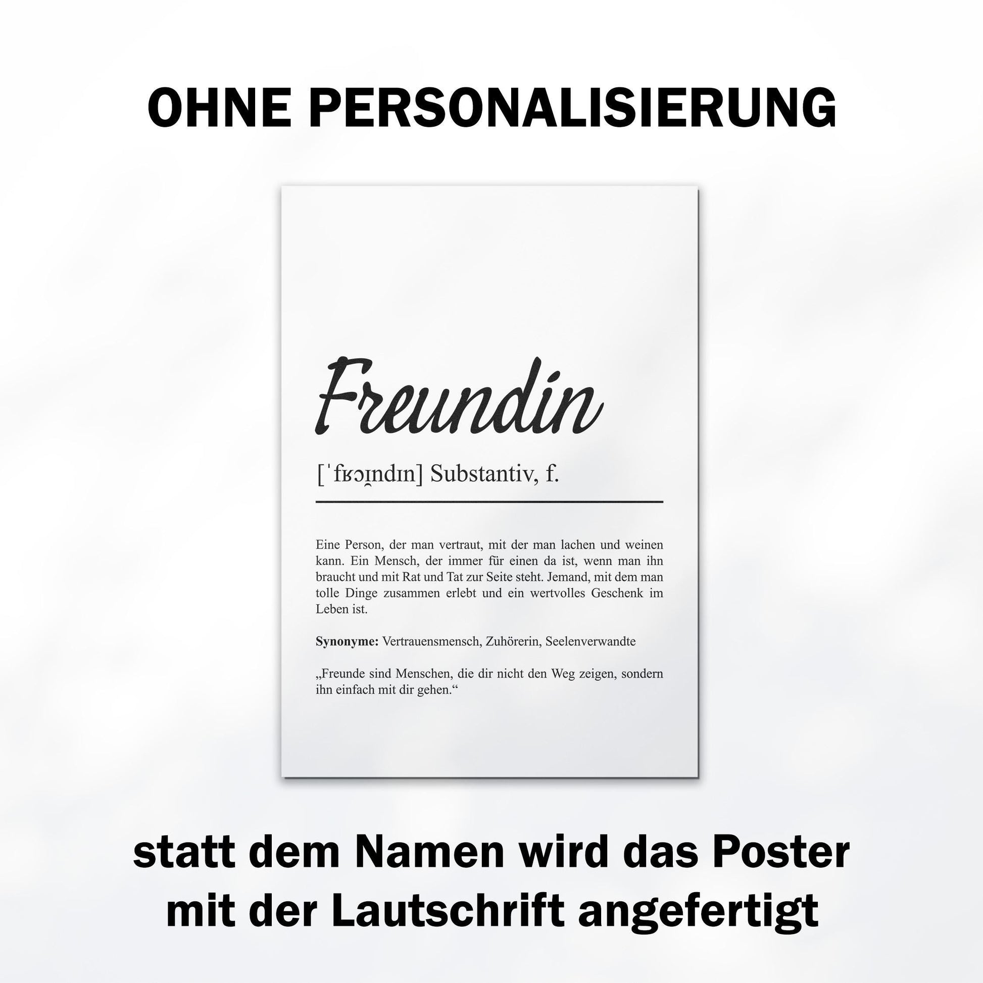 Freundin Definition Poster personalisierbar mit Namen Beste Freundin Poster Geschenk Ostern Geburtstag Geschenk Freundin Poster Jahrestag