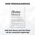 Herzensmensch Definition Poster personalisierbar mit Namen Lieblingsmensch Poster Geschenk Geburtstag Lieblingsmensch Poster Definition