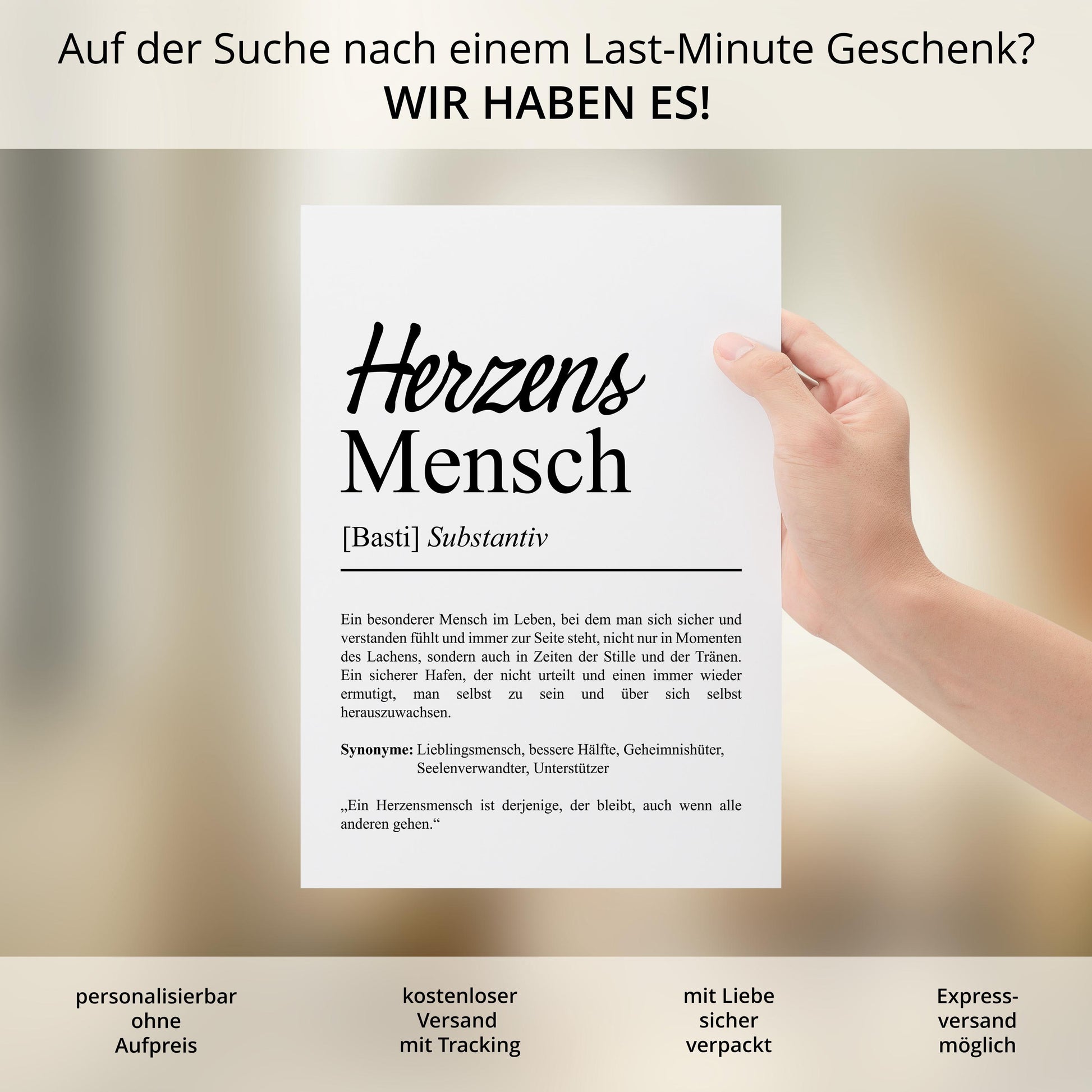 Herzensmensch Definition Poster personalisierbar mit Namen Lieblingsmensch Poster Geschenk Geburtstag Lieblingsmensch Poster Definition