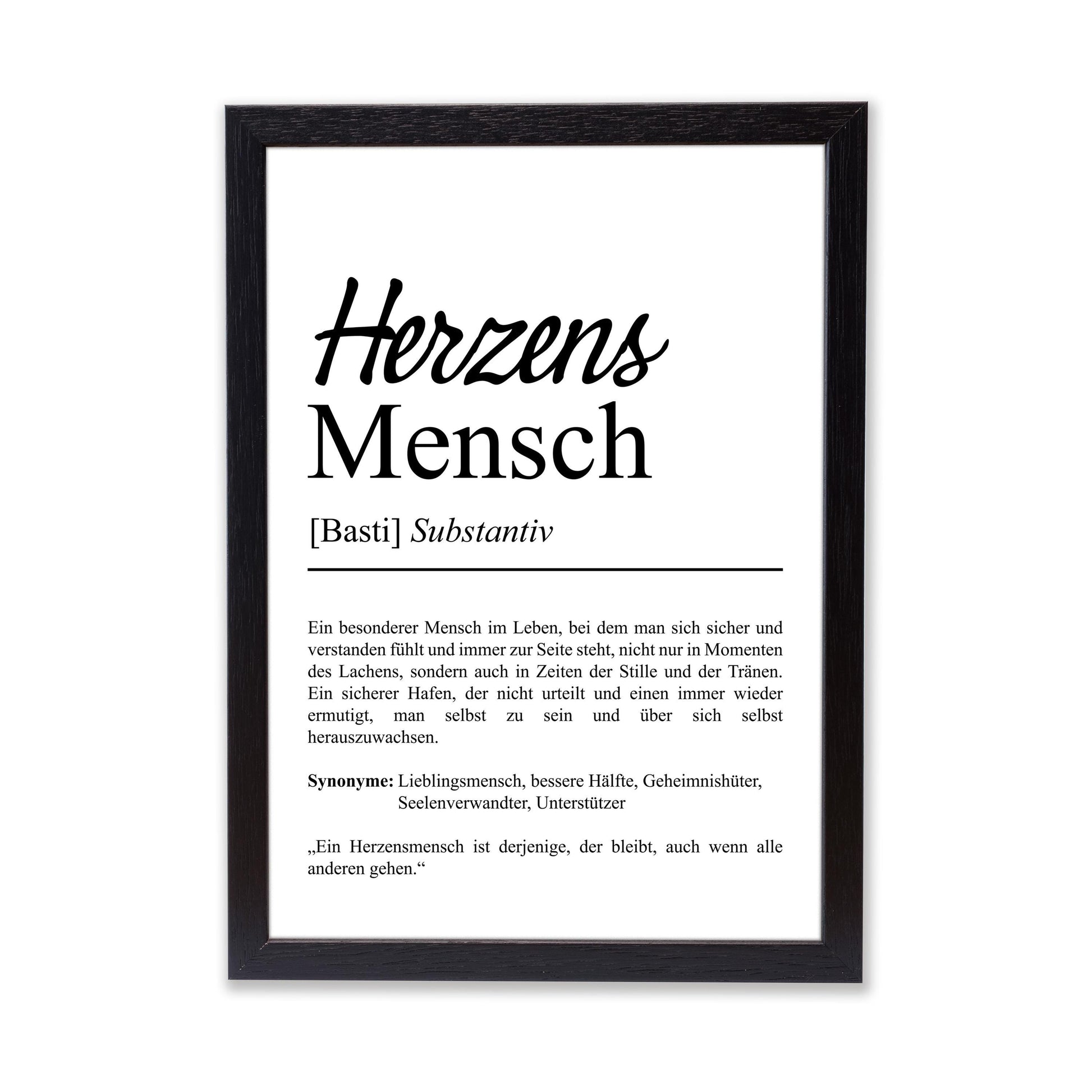 Herzensmensch Definition Poster personalisierbar mit Namen Lieblingsmensch Poster Geschenk Geburtstag Lieblingsmensch Poster Definition