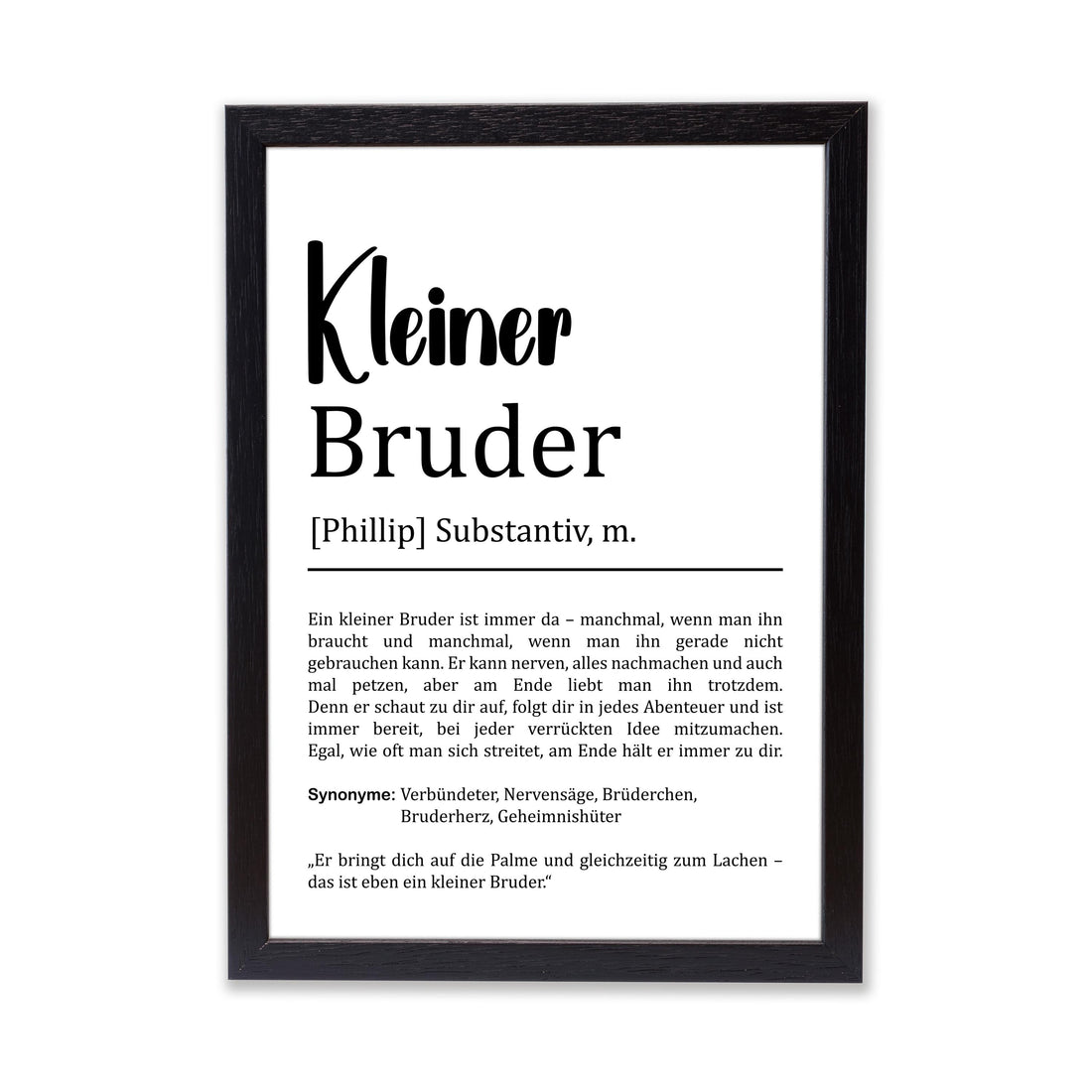 Kleiner Bruder Definition Poster personalisierbar mit Namen Bruder Poster Geschenk Einzug Geburtstag Geschenk Bruder Geschwister Liebe