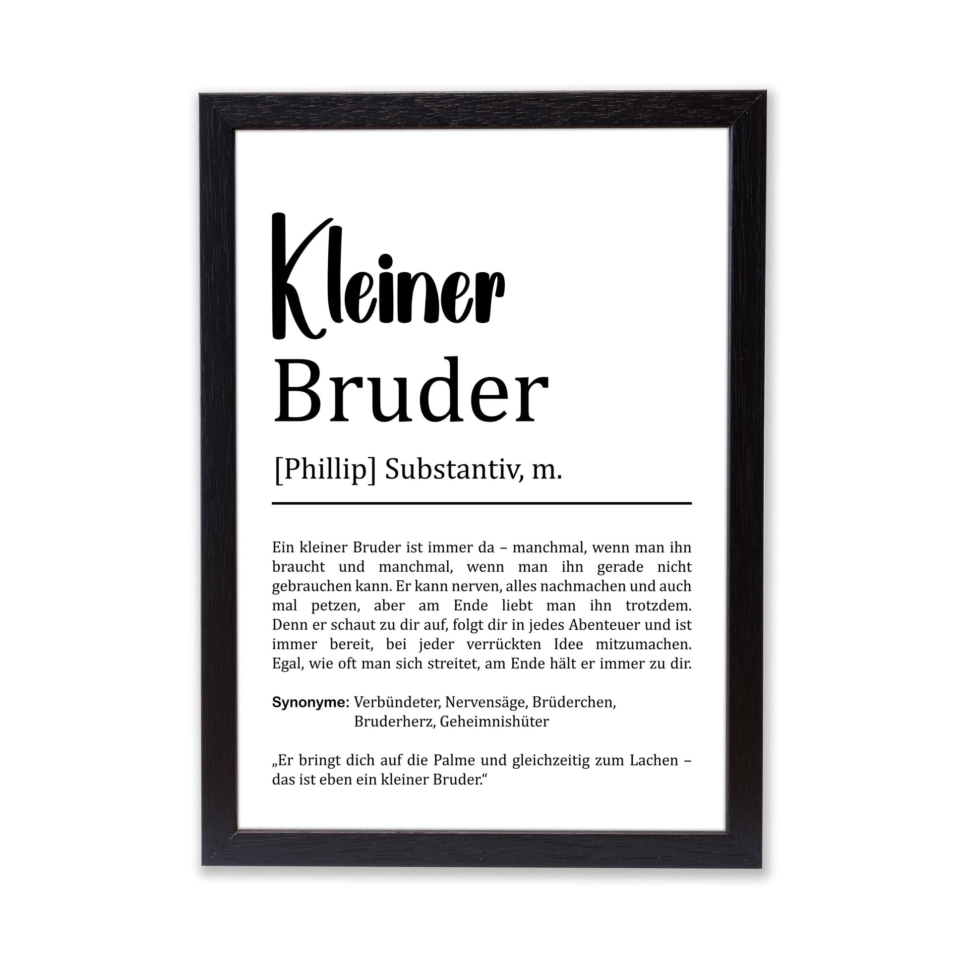 Kleiner Bruder Definition Poster personalisierbar mit Namen Bruder Poster Geschenk Einzug Geburtstag Geschenk Bruder Geschwister Liebe