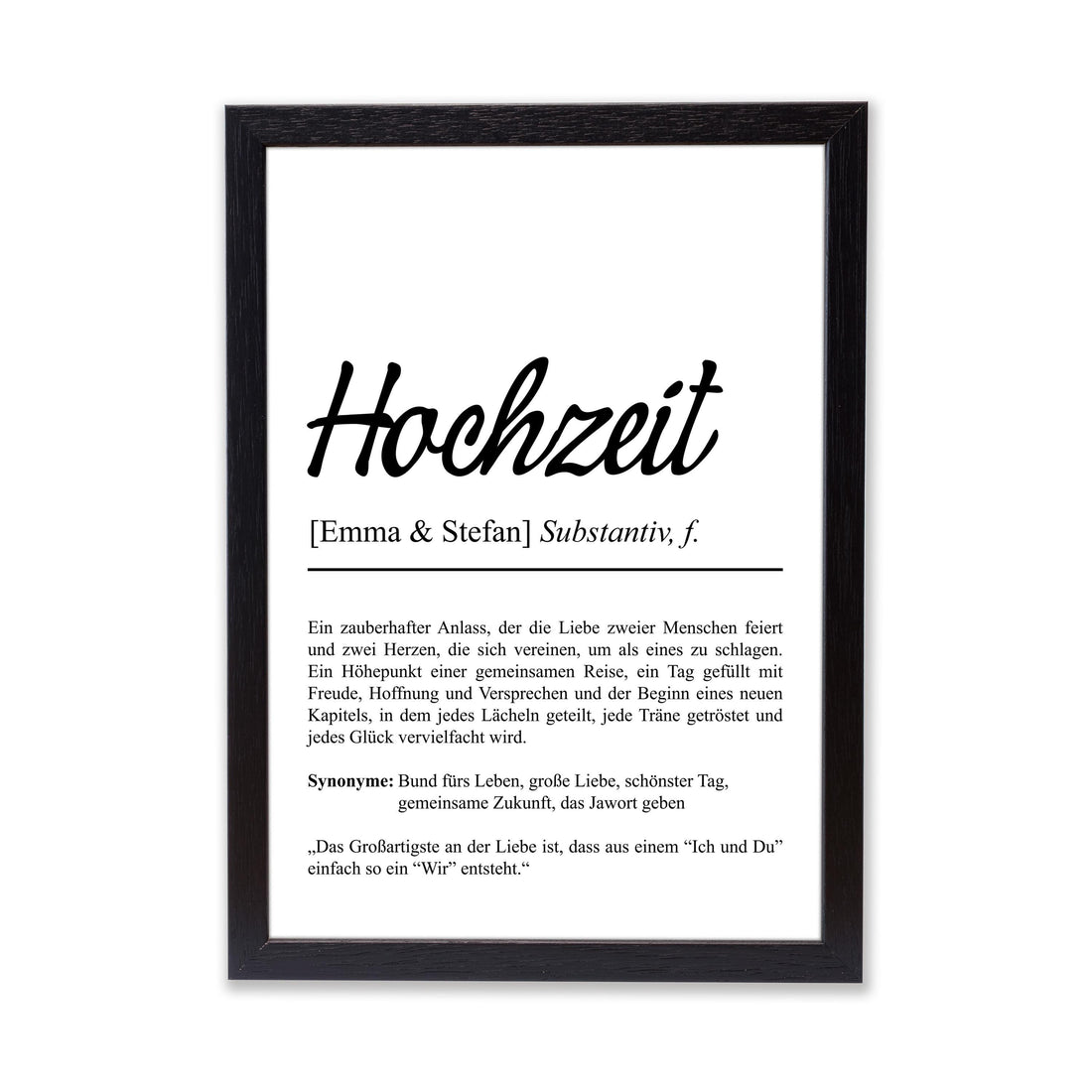 Hochzeit Definition Poster personalisierbar mit Namen Hochzeit Poster Geschenk Hochzeit Poster Heiraten Hochzeitsgeschenk Definition