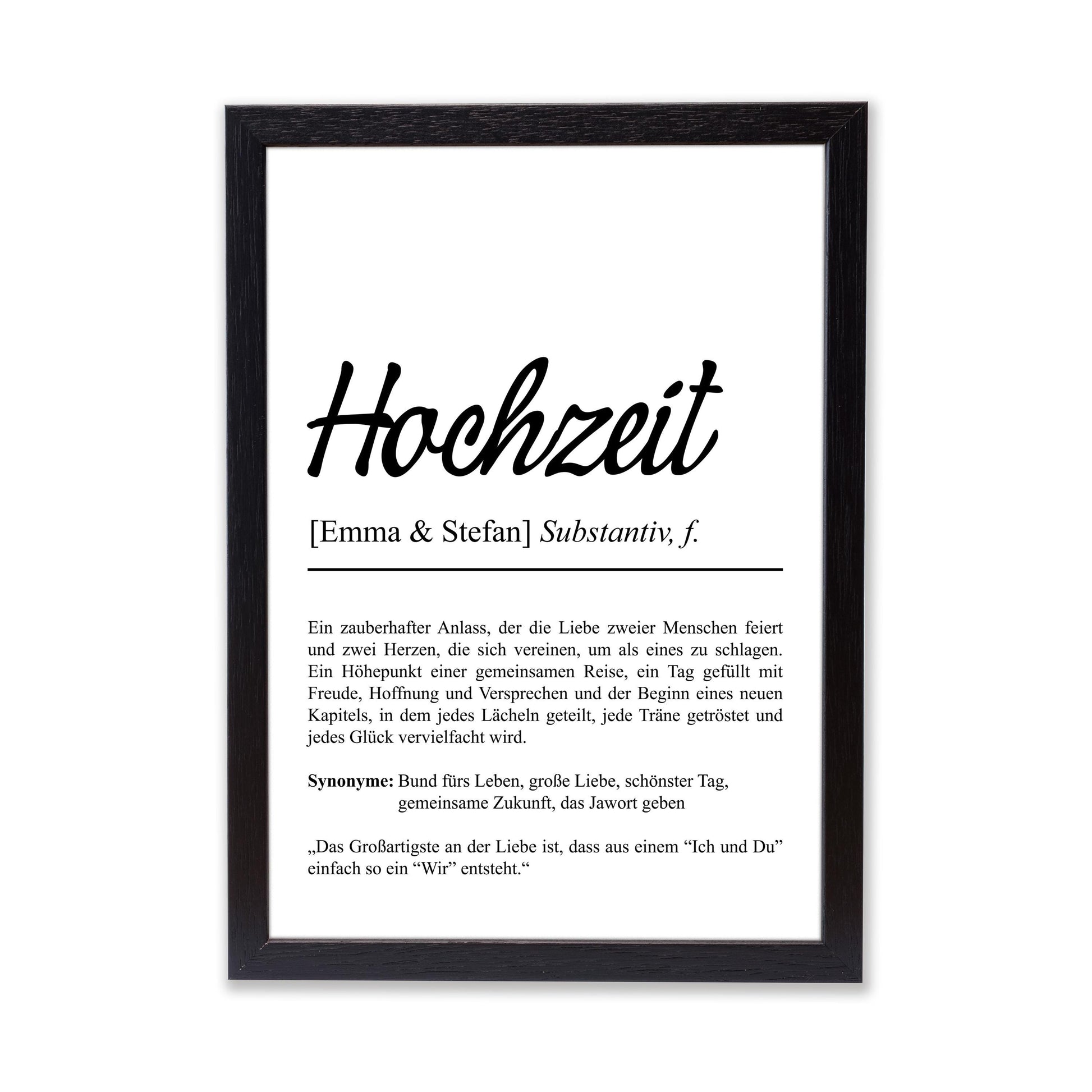 Hochzeit Definition Poster personalisierbar mit Namen Hochzeit Poster Geschenk Hochzeit Poster Heiraten Hochzeitsgeschenk Definition