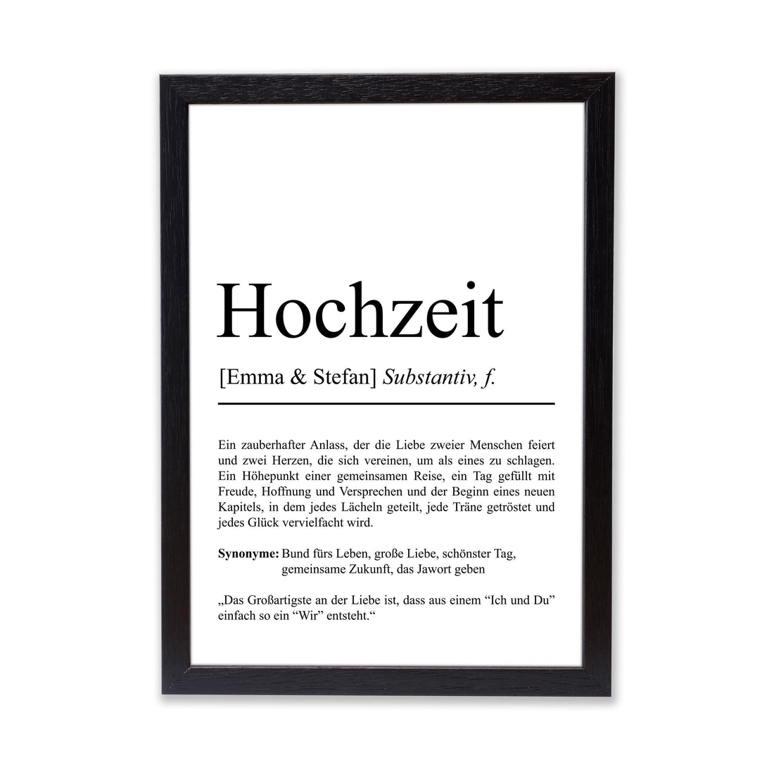 Hochzeit Definition Poster personalisierbar mit Namen Hochzeit Poster Geschenk Hochzeit Poster Heiraten Hochzeitsgeschenk Definition