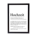 Hochzeit Definition Poster personalisierbar mit Namen Hochzeit Poster Geschenk Hochzeit Poster Heiraten Hochzeitsgeschenk Definition