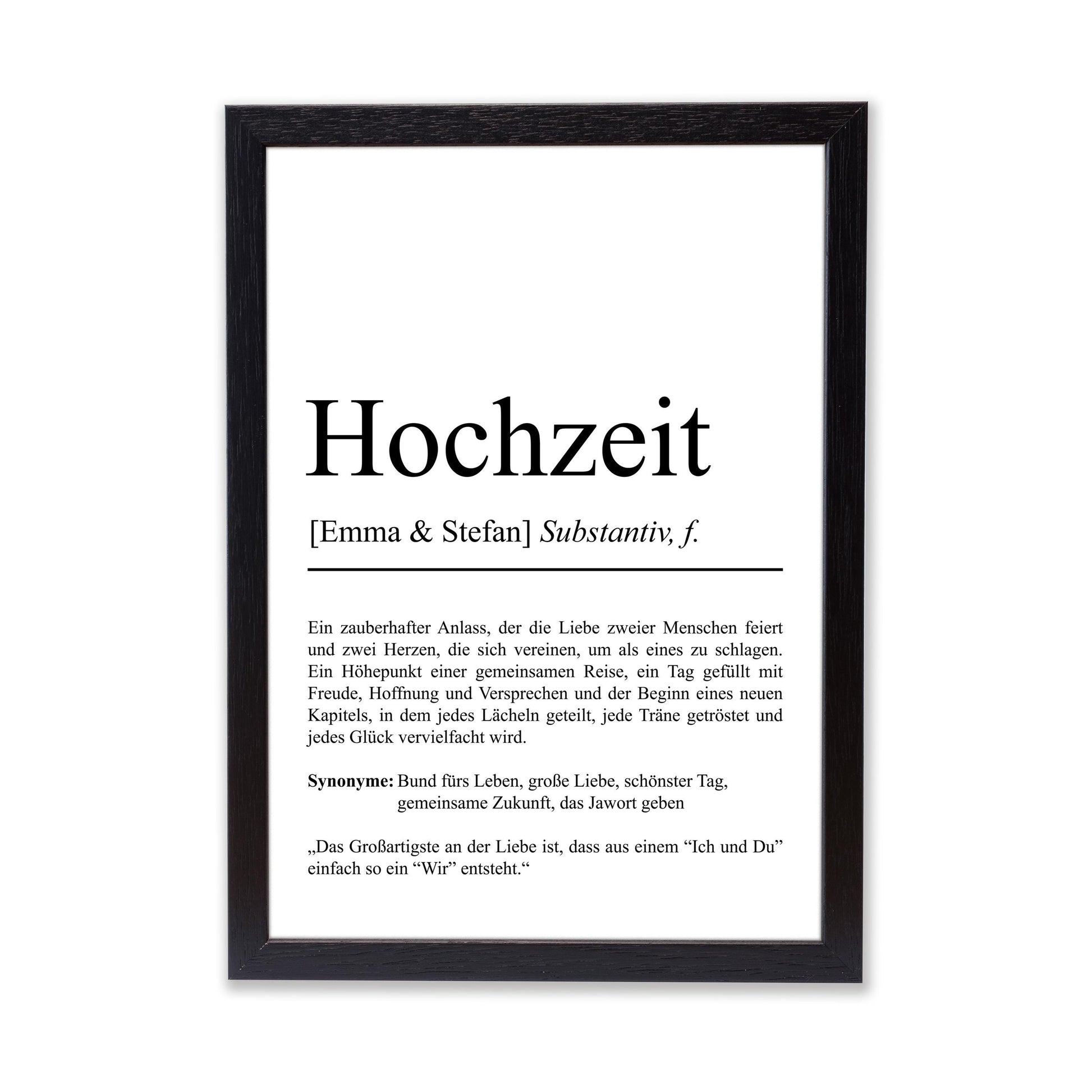Hochzeit Definition Poster personalisierbar mit Namen Hochzeit Poster Geschenk Hochzeit Poster Heiraten Hochzeitsgeschenk Definition