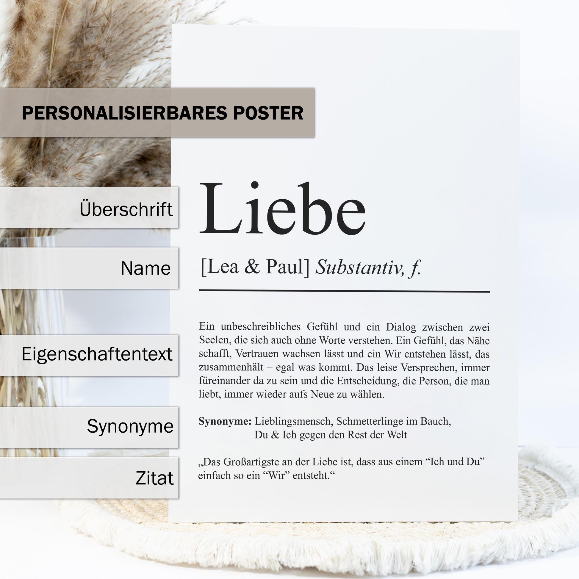 Liebe Definition Poster personalisierbar mit Namen Liebesposter Geschenk Partner Poster Definition Hochzeit Poster Heirat