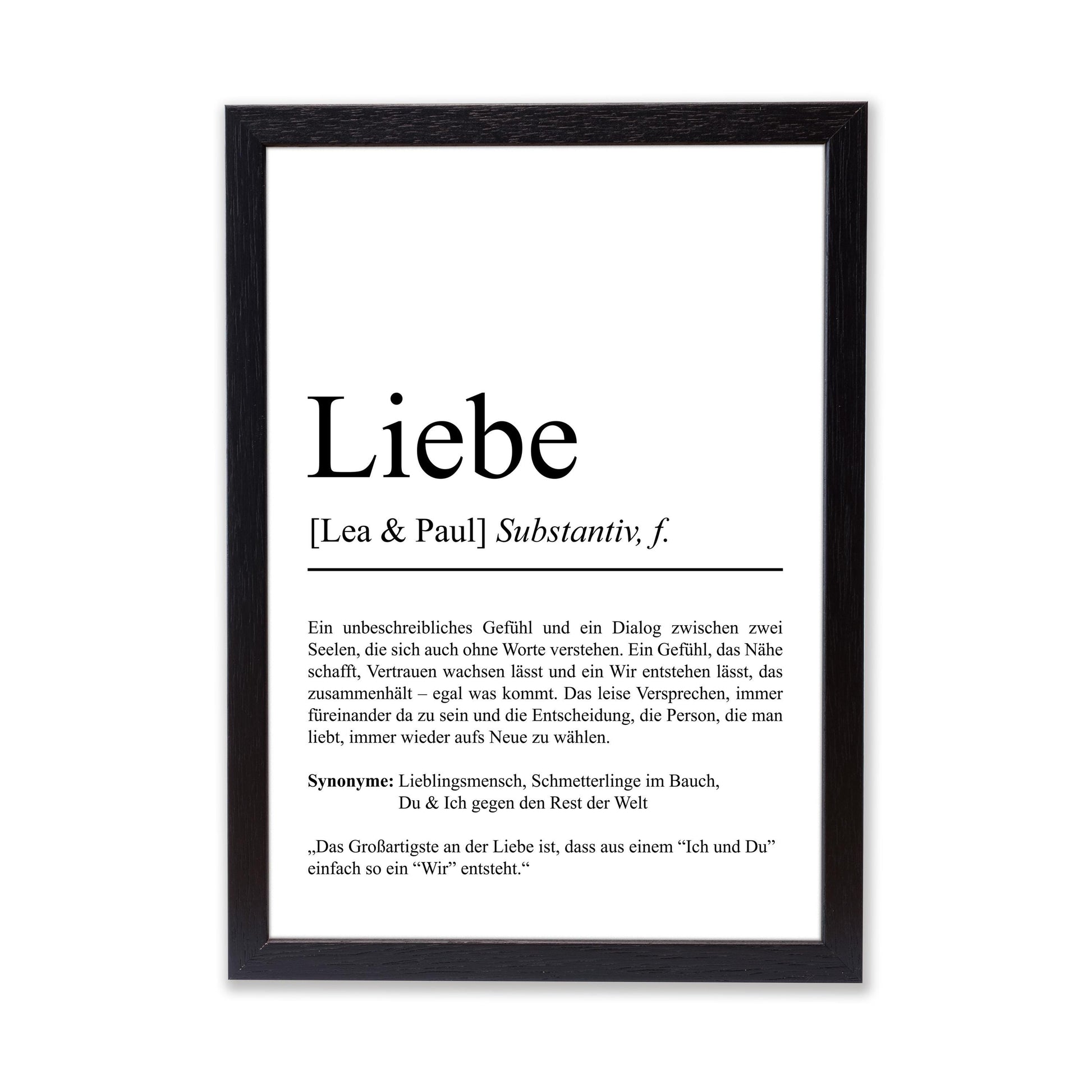 Liebe Definition Poster personalisierbar mit Namen Liebesposter Geschenk Partner Poster Definition Hochzeit Poster Heirat