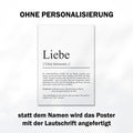 Liebe Definition Poster personalisierbar mit Namen Liebesposter Geschenk Partner Poster Definition Hochzeit Poster Heirat