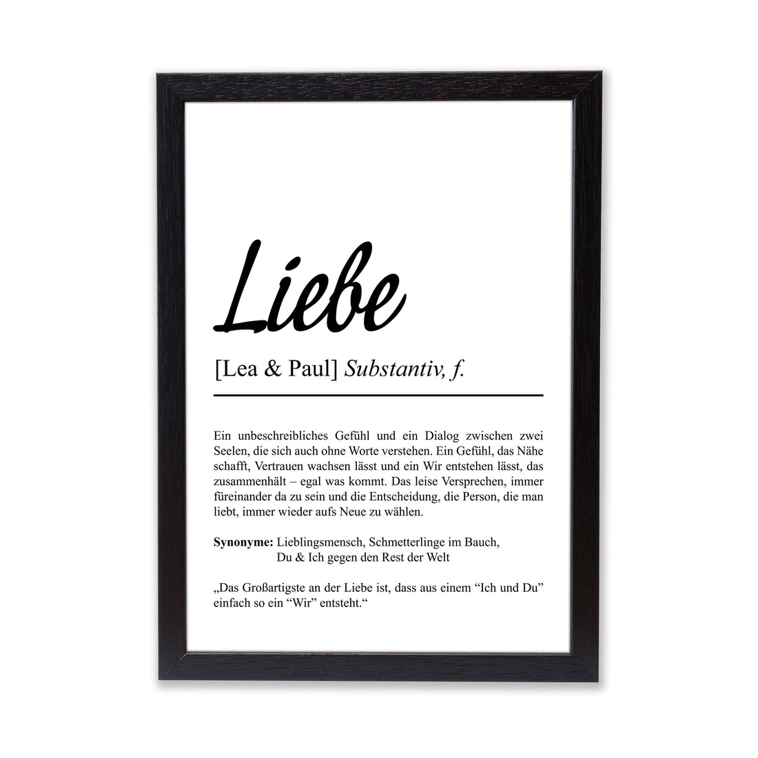 Liebe Definition Poster personalisierbar mit Namen Liebesposter Geschenk Partner Poster Definition Hochzeit Poster Heirat