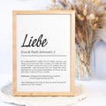 Liebe Definition Poster personalisierbar mit Namen Liebesposter Geschenk Partner Poster Definition Hochzeit Poster Heirat